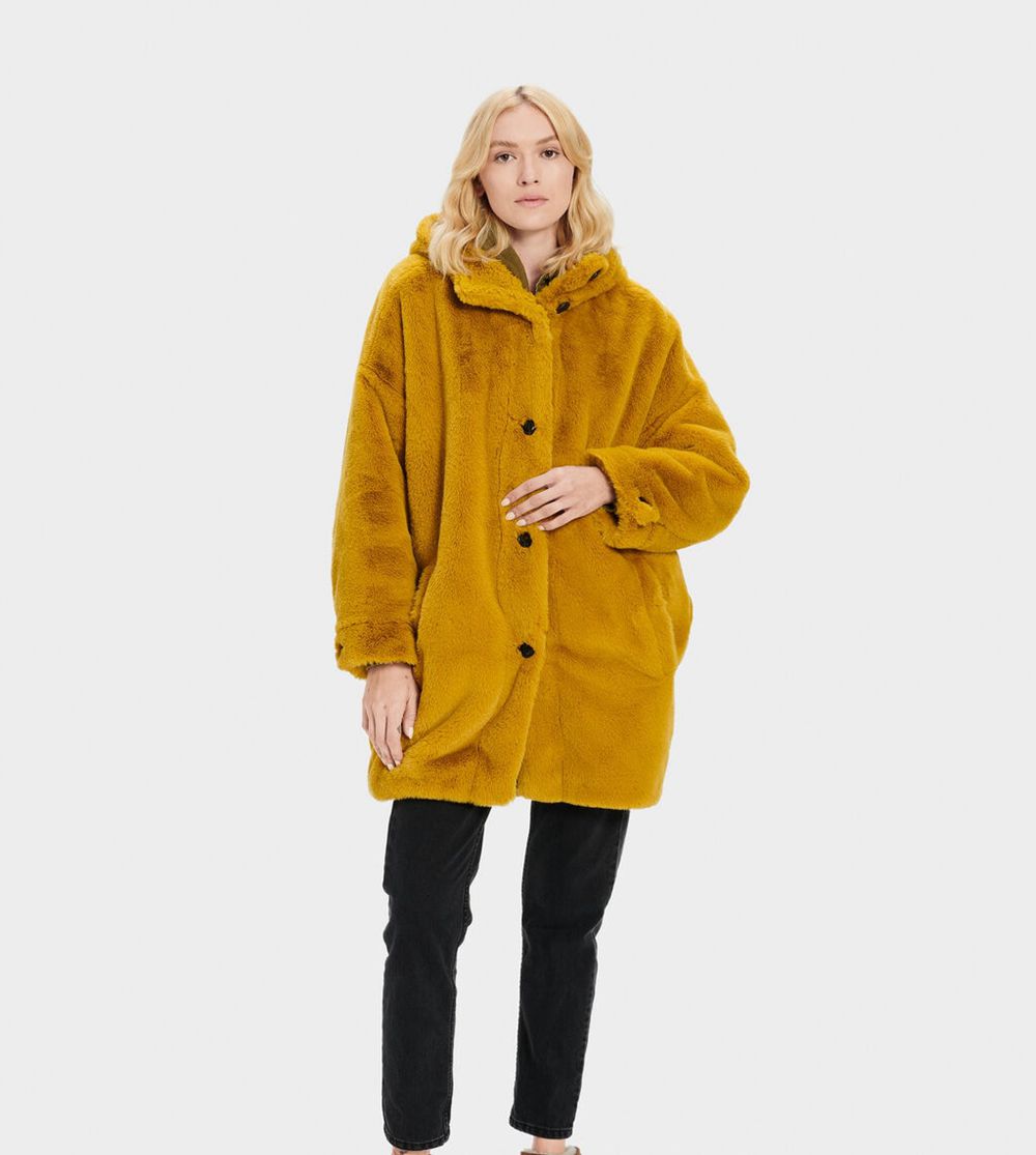 Ugg Nori Oversized - Faux Fur - Womens Coats - Oranges - NZ (5142UJILF)